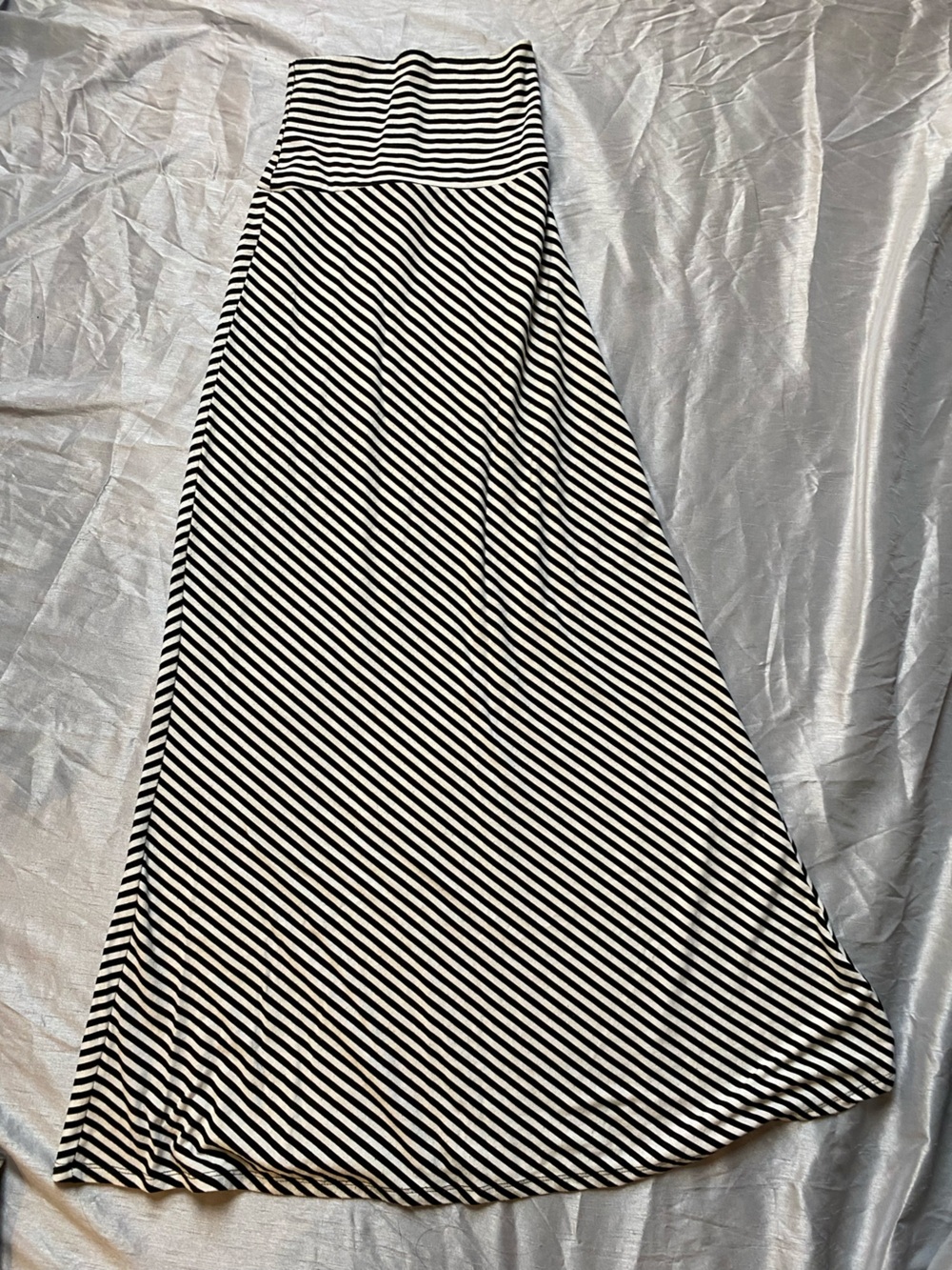 Lily Rose Black and White Striped Maxi Skirt